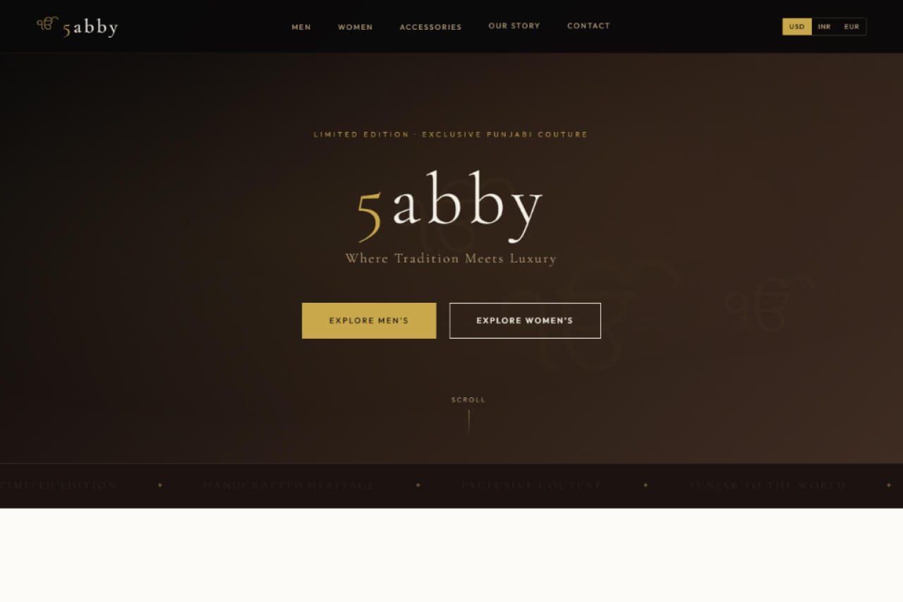 Website screenshot of 5abby.com