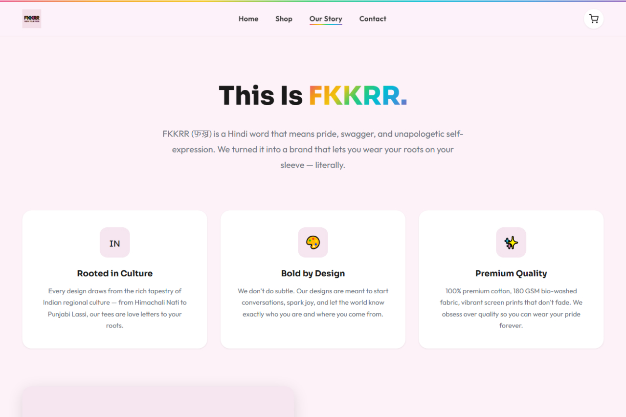 Website screenshot of fkkrr.com