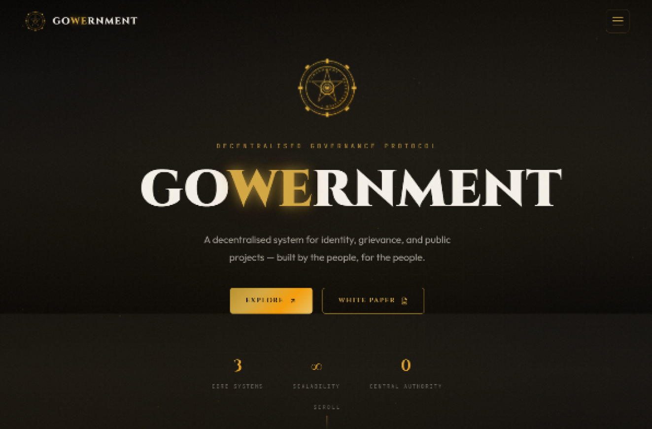 Website screenshot of gowernment.com