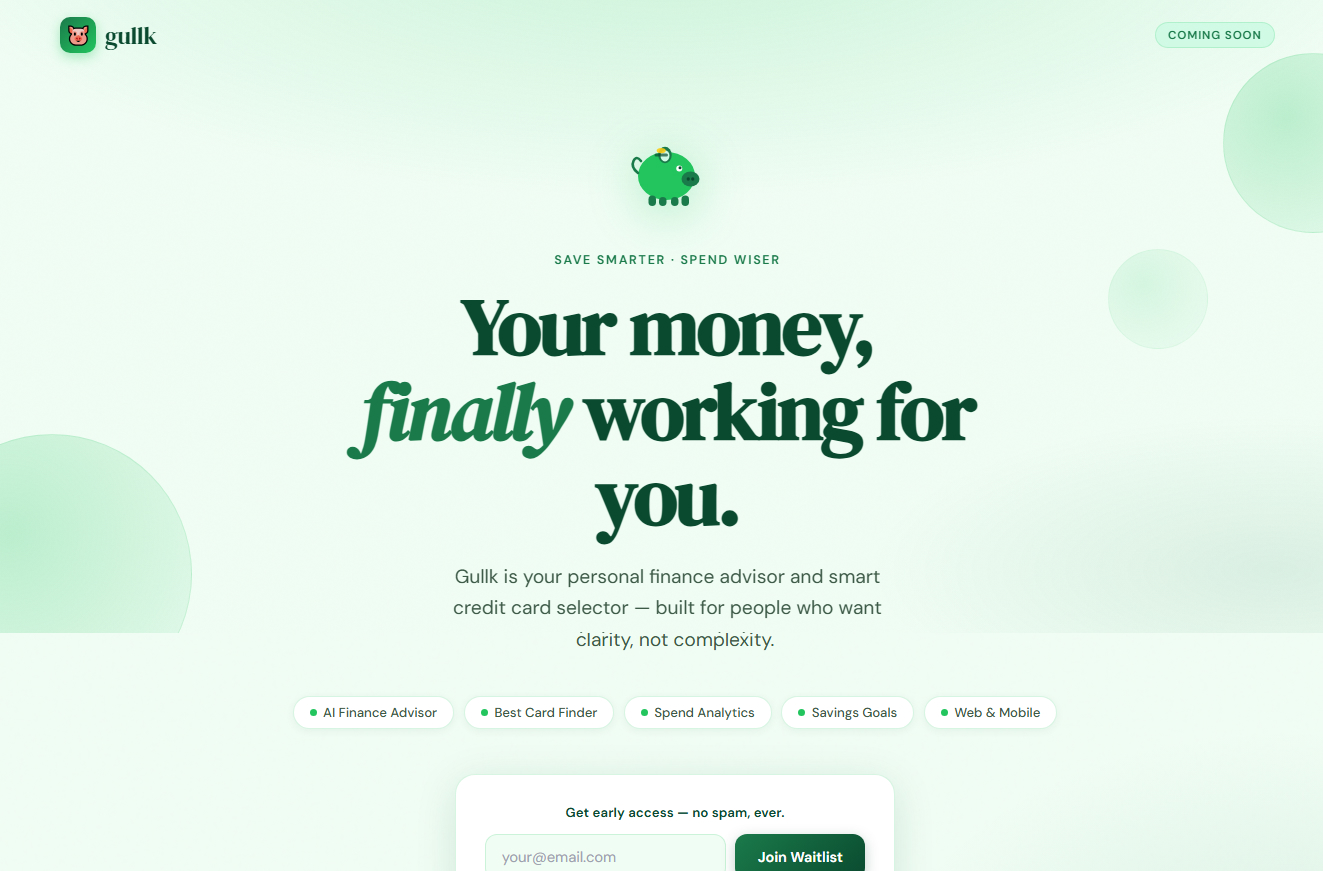Website screenshot of gullk.com