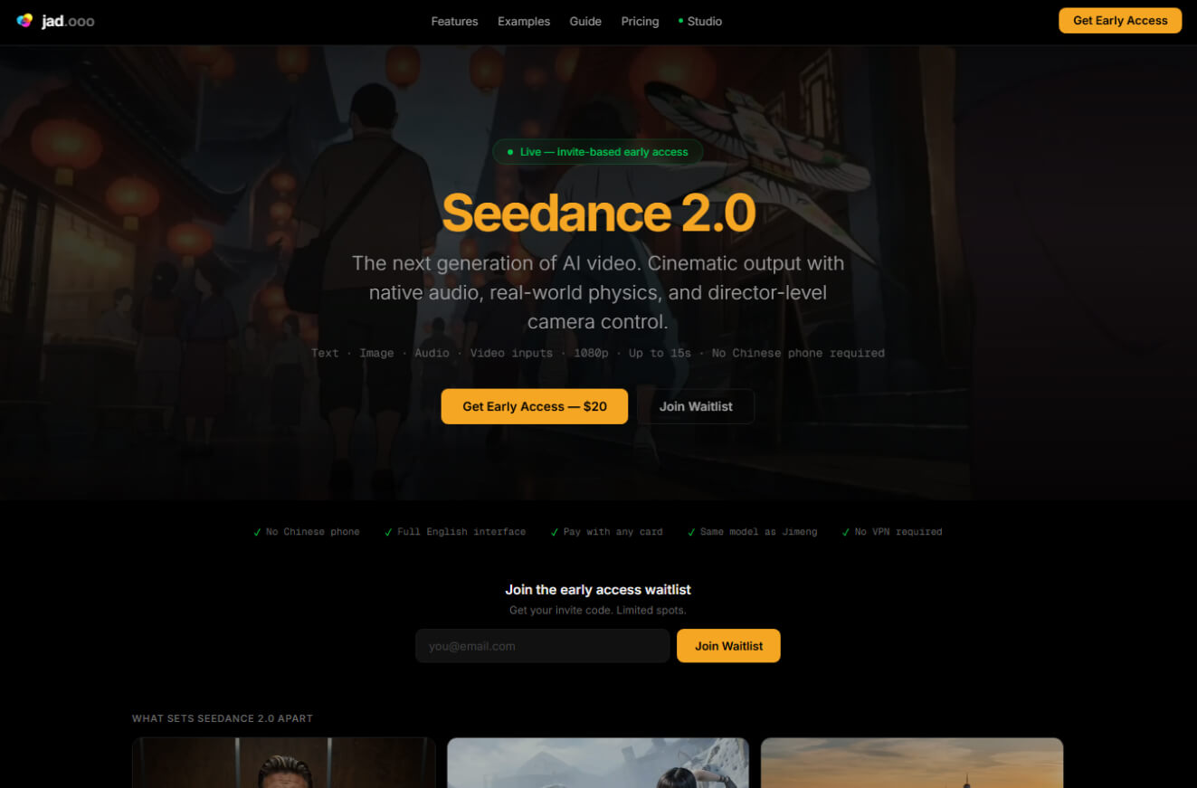 Website screenshot of jad.ooo