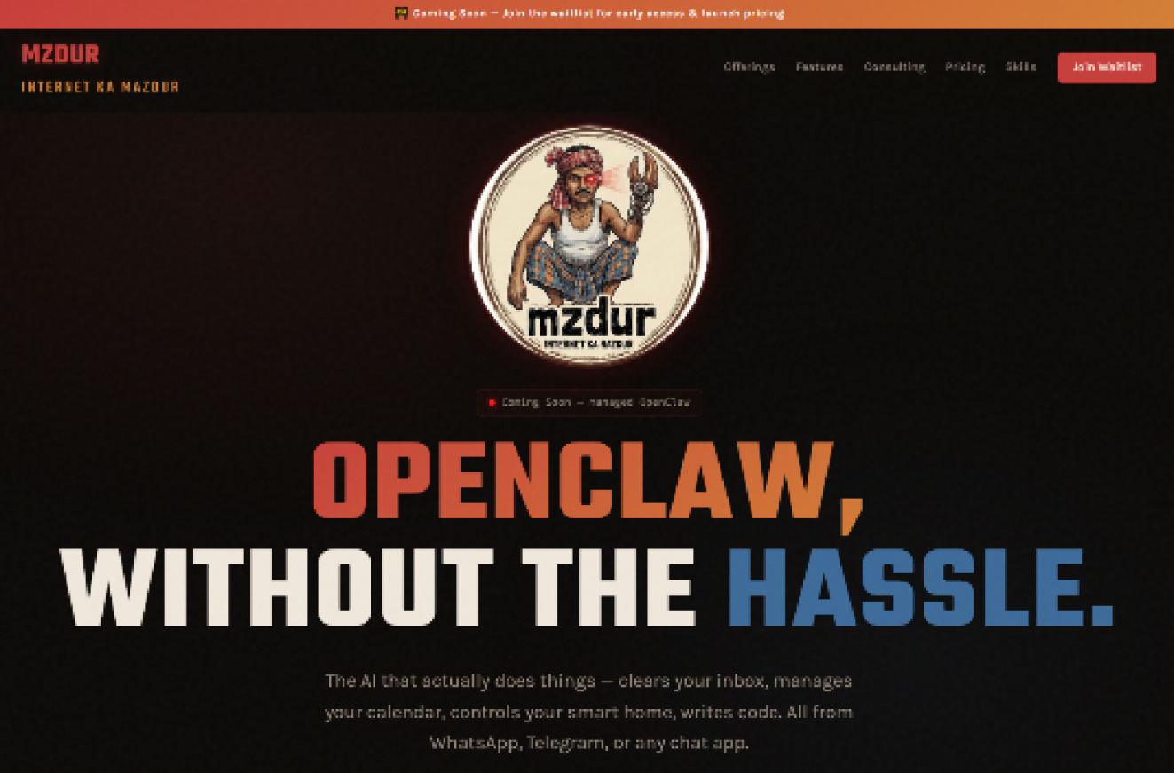 Website screenshot of mzdur.com