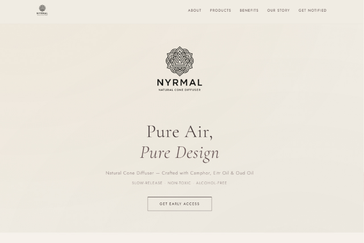 Website screenshot of nyrmal.com