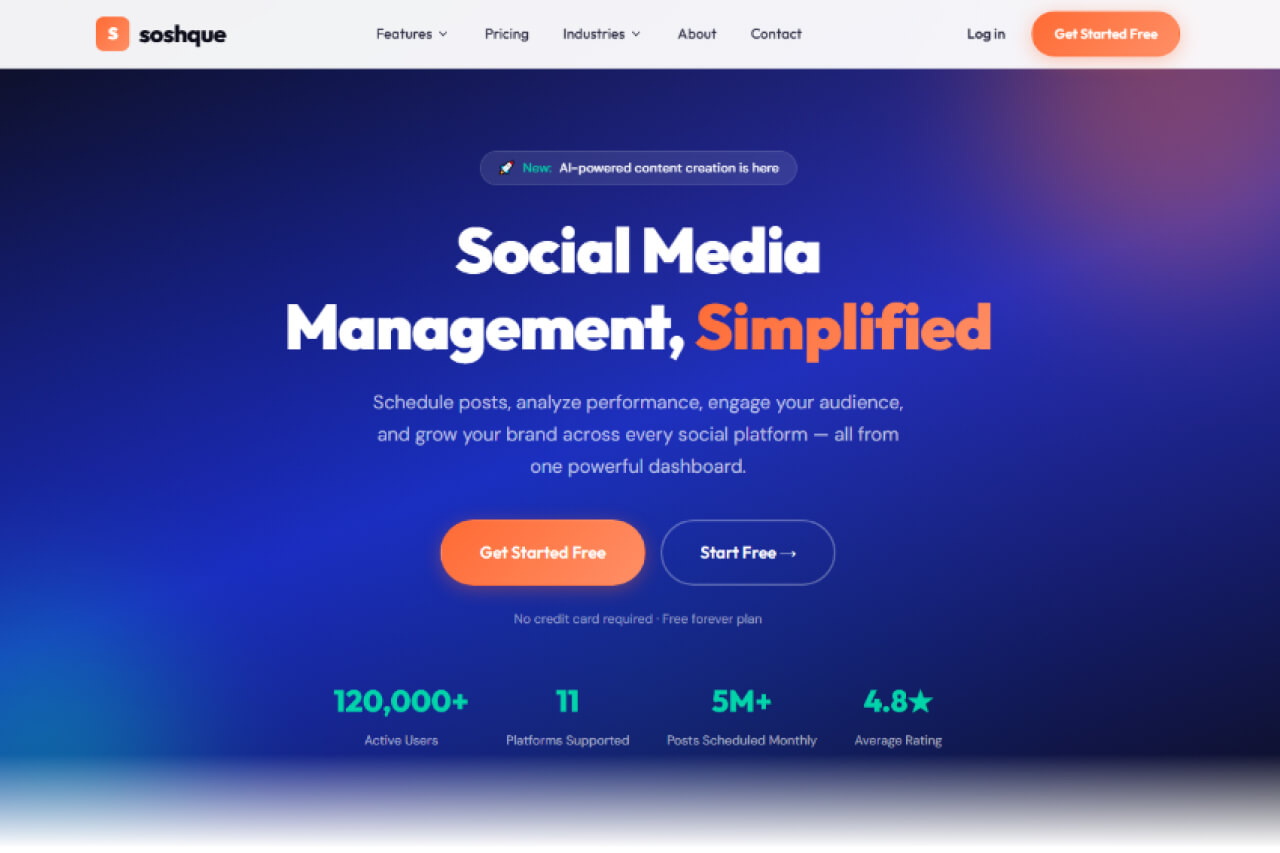 Website screenshot of soshque.com