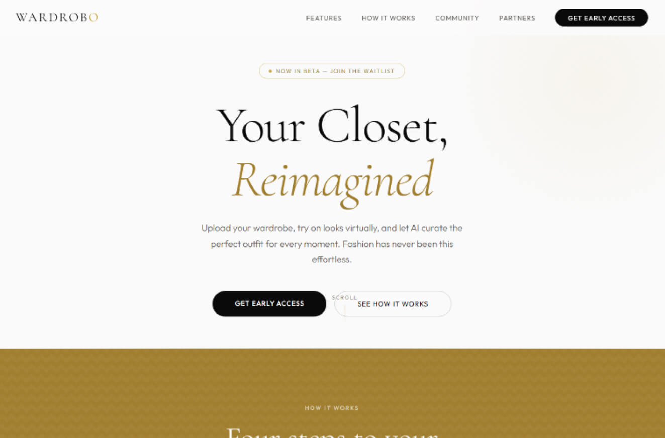 Website screenshot of wardrobo.com