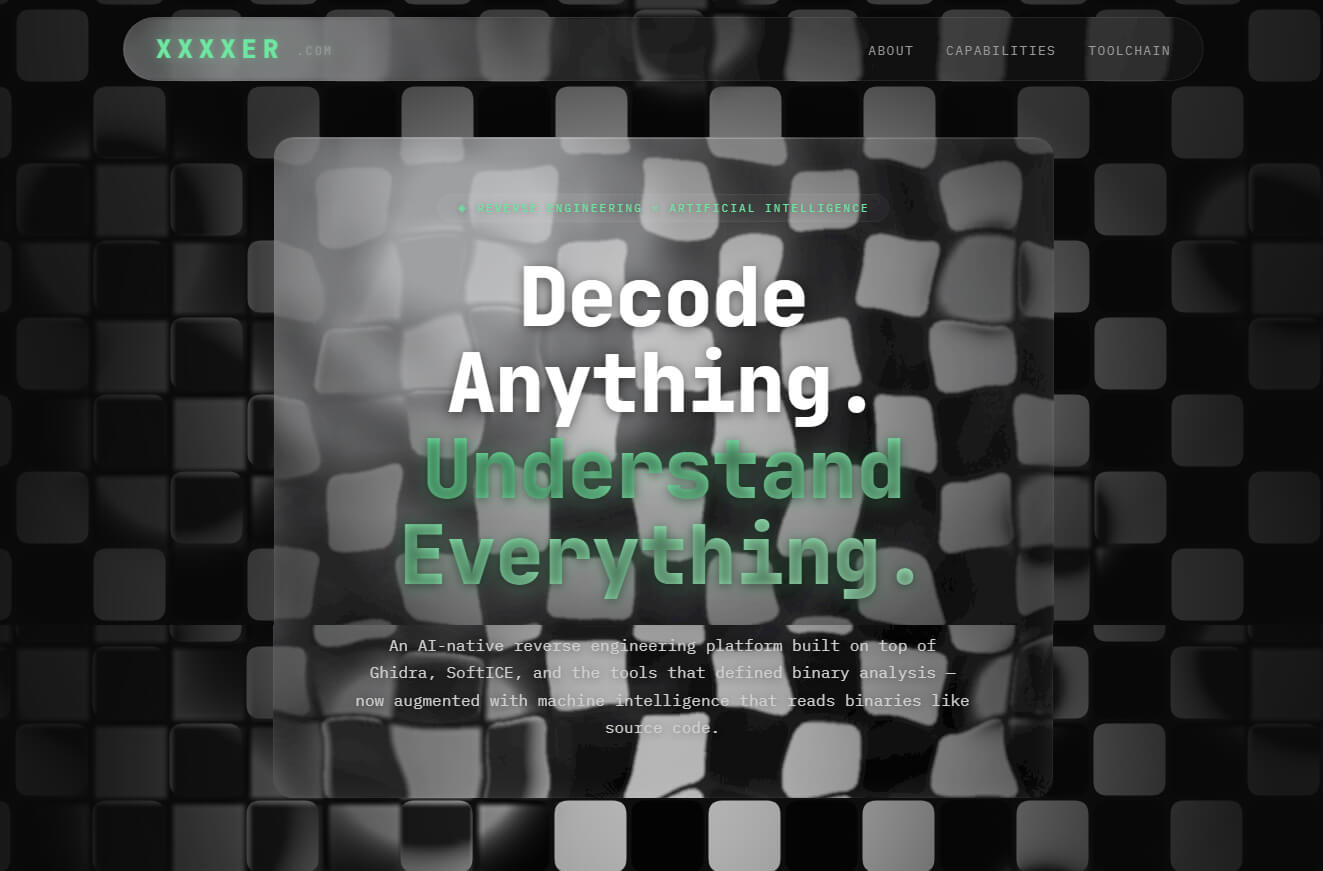 Website screenshot of xxxxer.com